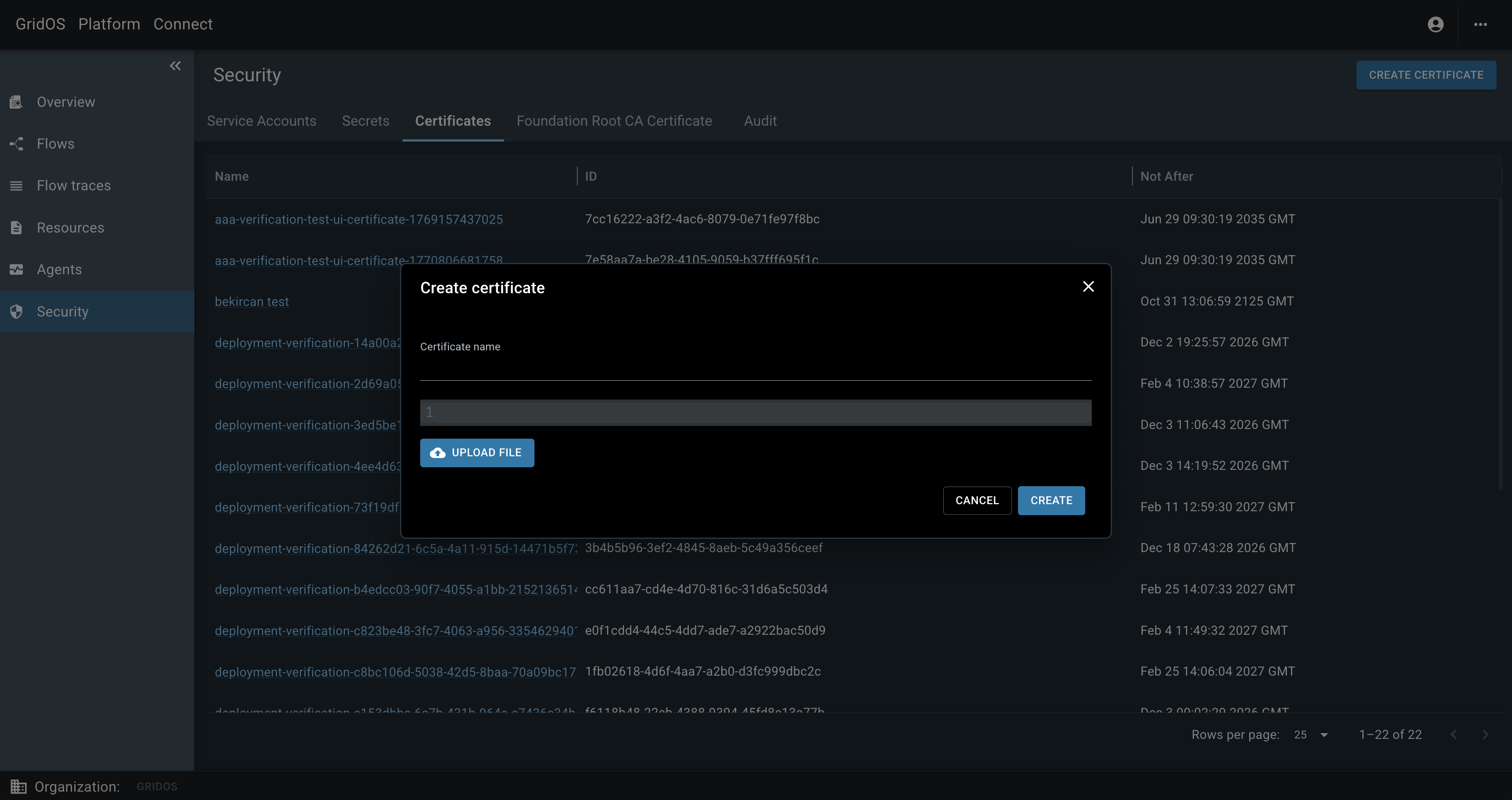Upload client CA certificate to the console