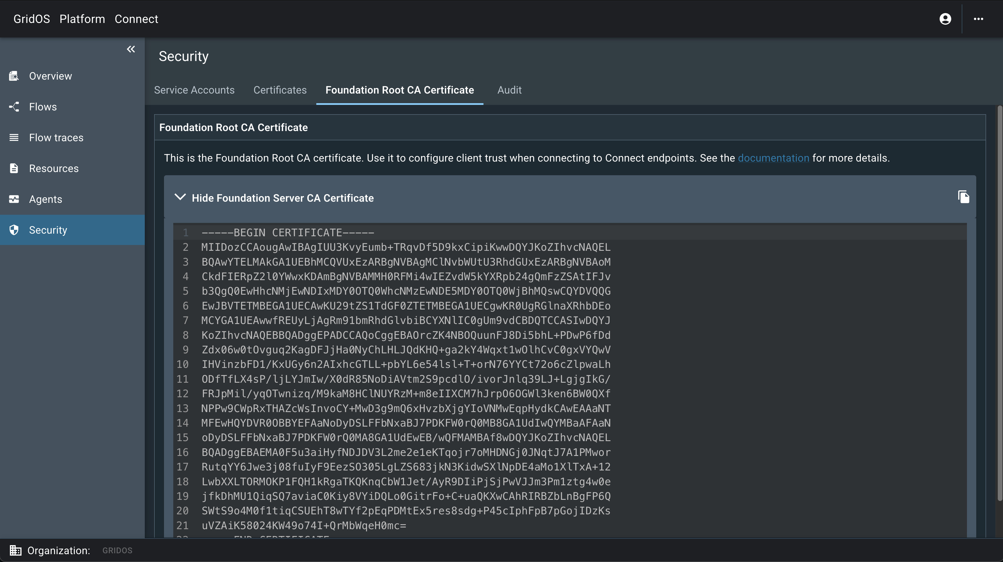 GridOS Foundation Root CA Certificate