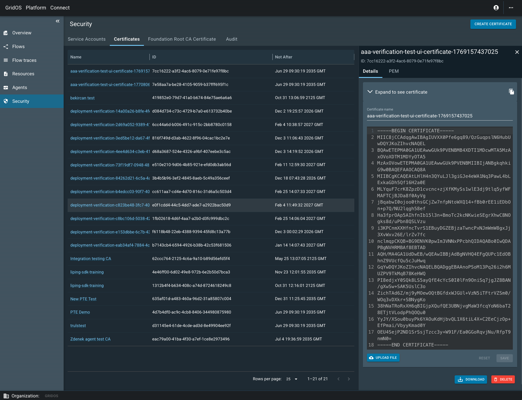 View certificate details